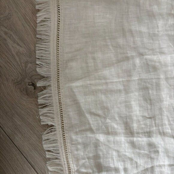 Theory 100% Linen Fringe Top S Cream Minimalist Sleeveless - Picture 5 of 8